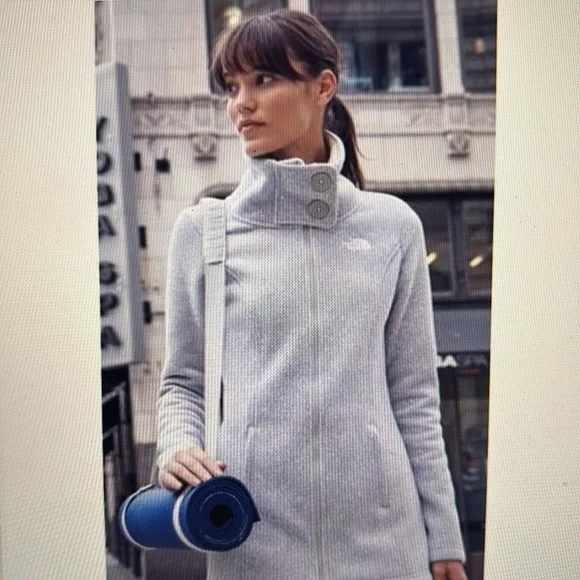 The North Face Lunabrooke Full Zip Sweater Jacket Heather Gray - Sz. Small - Picture 1 of 14